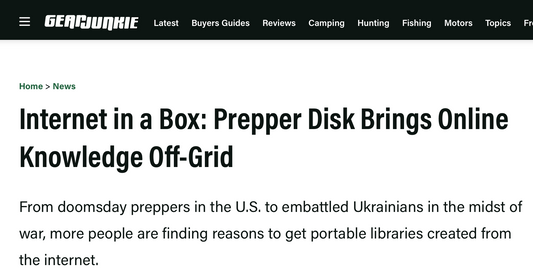 GearJunkie features Prepper Disk, as main stream media begins to take not of digital prepping