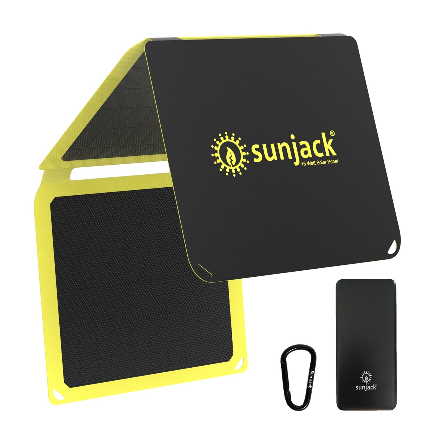 SunJack Foldable Portable Solar Panel Charger with 10 hour power bank battery