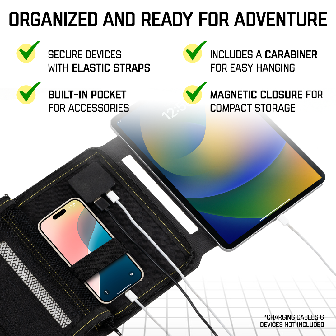 SunJack Foldable Portable Solar Panel Charger with 10 hour power bank battery
