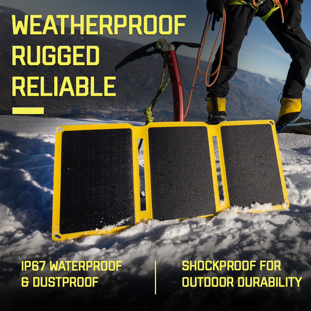 SunJack Foldable Portable Solar Panel Charger with 10 hour power bank battery