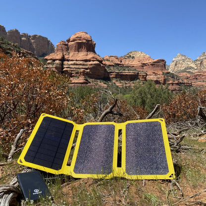 SunJack Foldable Portable Solar Panel Charger with 10 hour power bank battery