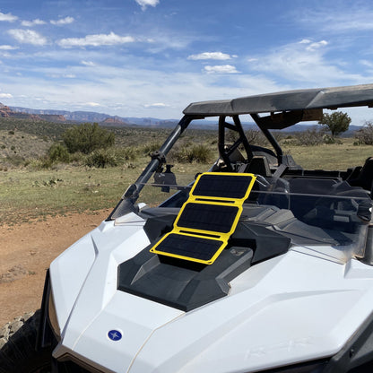 SunJack Foldable Portable Solar Panel Charger with 10 hour power bank battery