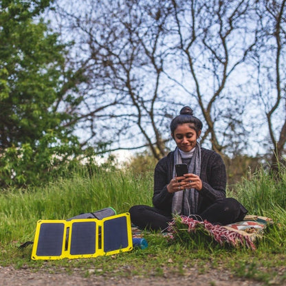 SunJack Foldable Portable Solar Panel Charger with 10 hour power bank battery