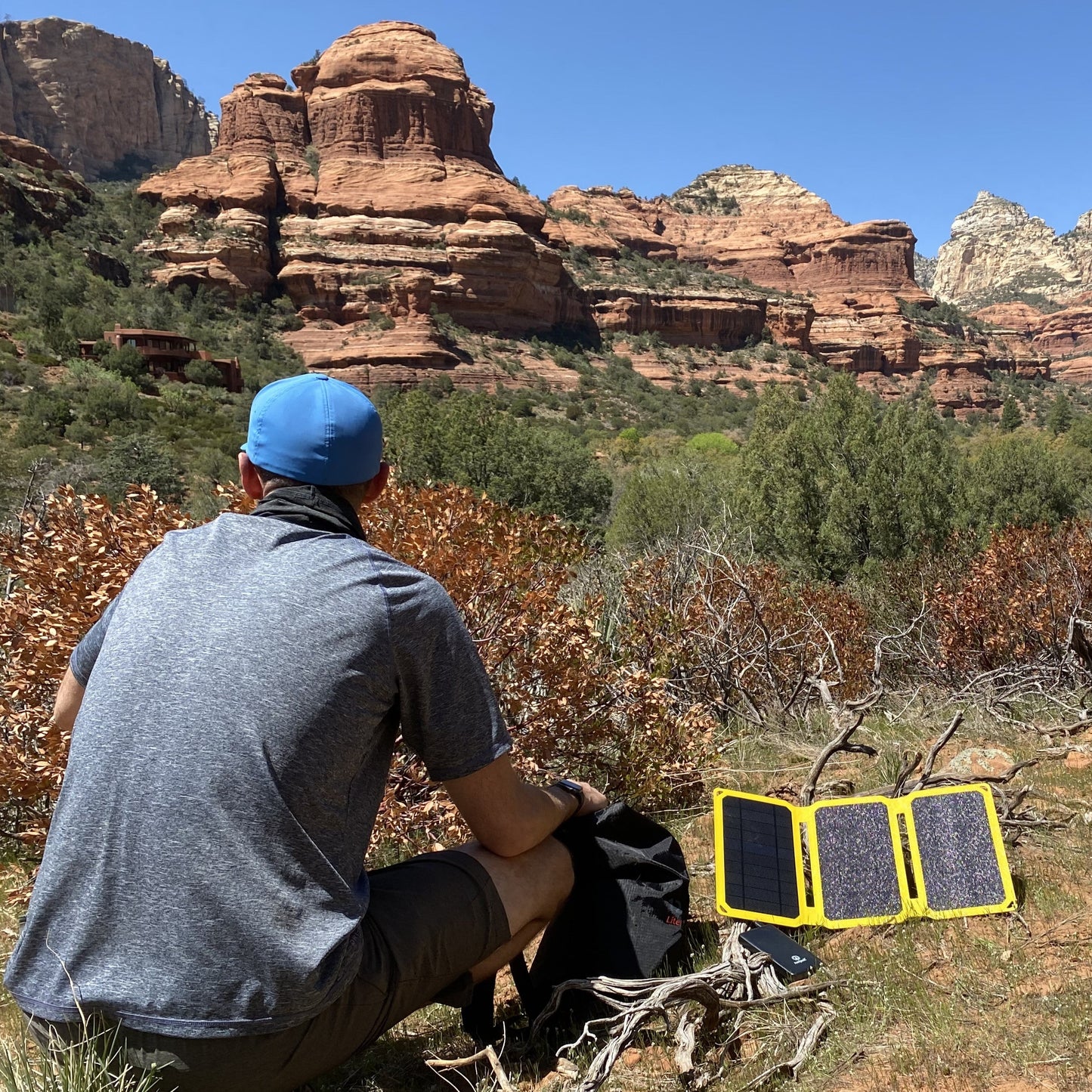 SunJack Foldable Portable Solar Panel Charger with 10 hour power bank battery